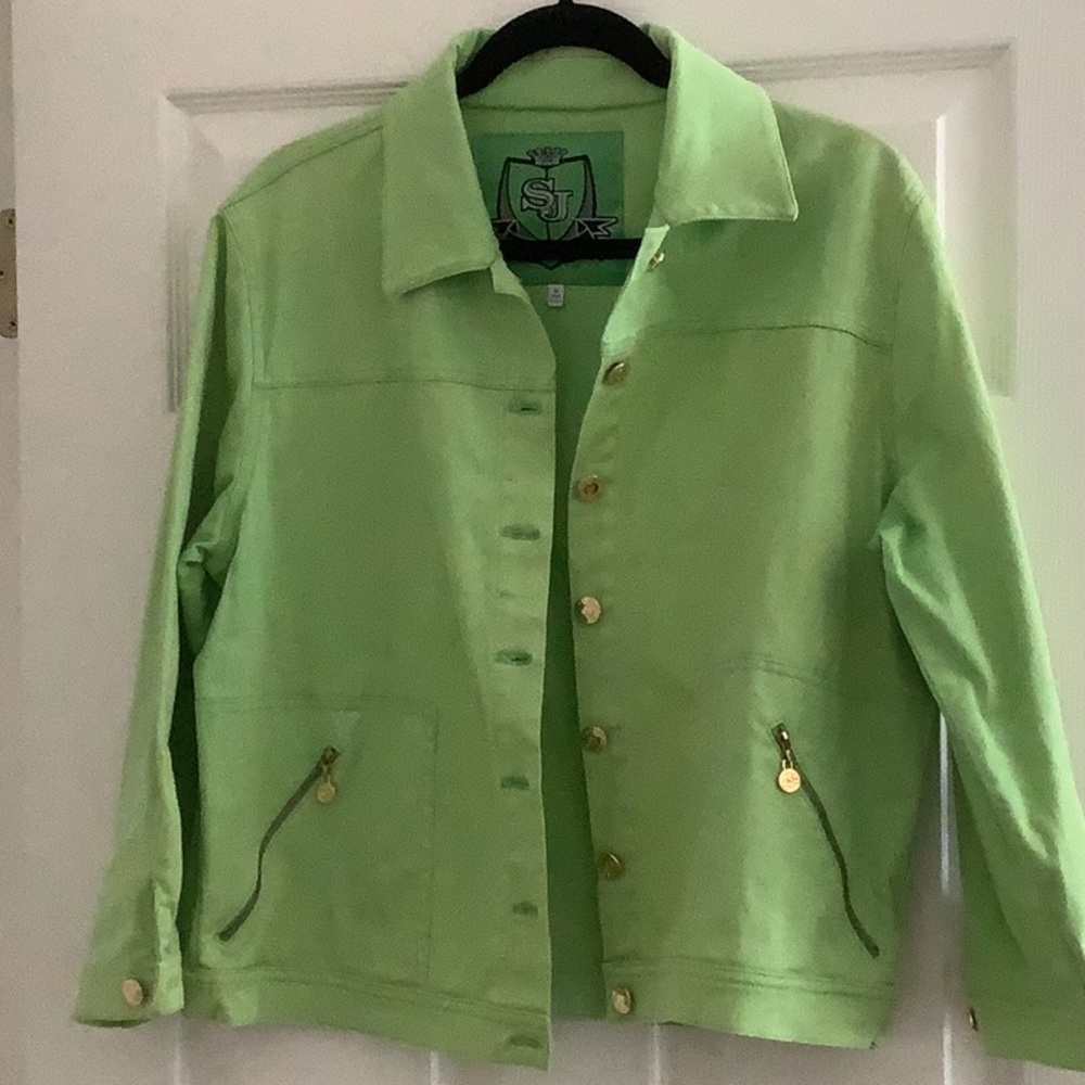 St. John Lime Green Jean Jacket